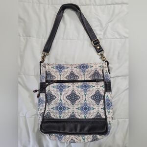 Myra Bag Blue and Black Floral Shoulder Bag